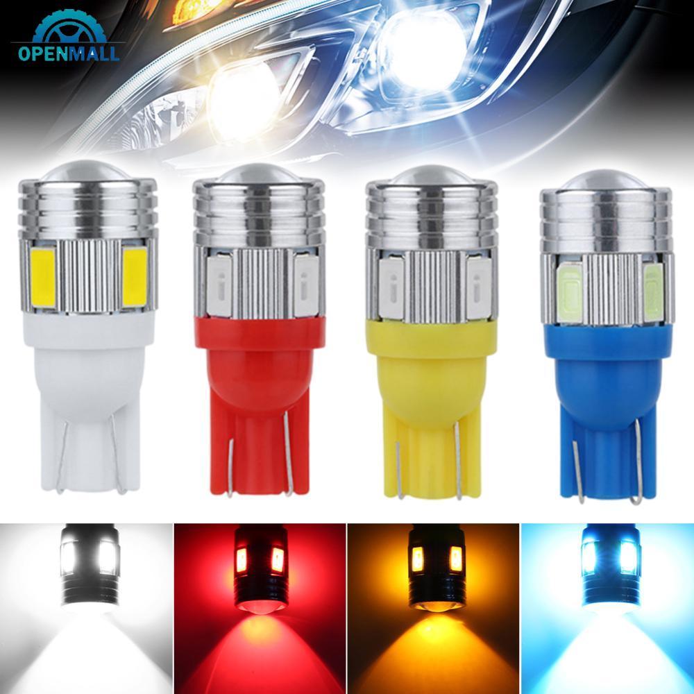 OPENMALL T10 รถ W5W 6SMD 5630 หลอดไฟ LED ไฟสัญญาณย้อนกลับโคมอ่านหนังสือ DC 12V Auto Wedge ป้ายทะเบีย