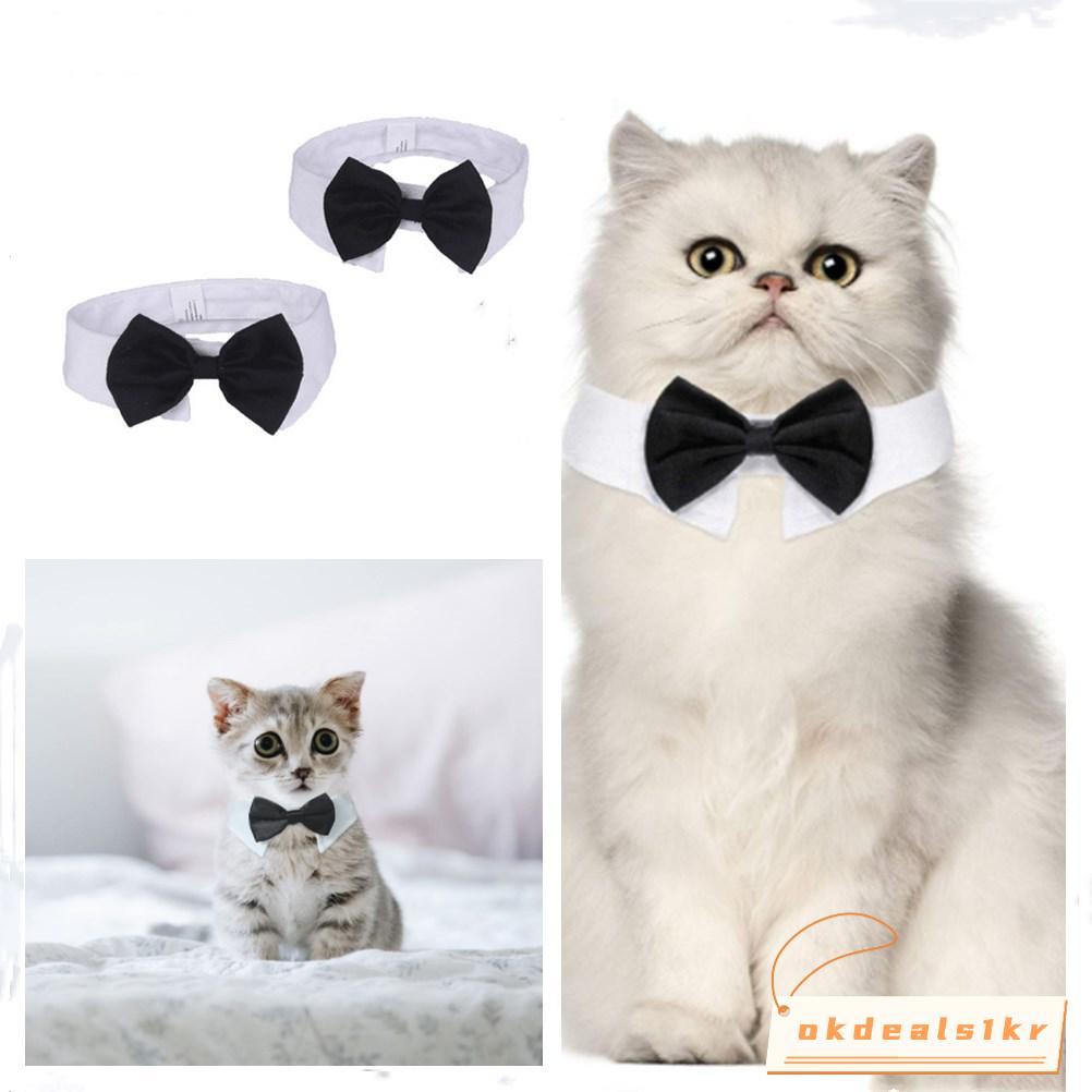IOKDEALS1 Cat Tuxedo Collar Cat ลูกแมวลูกสุนัขงานแต่งงานสัตว์เลี้ยง Tuxedo อย่างเป็นทางการ
