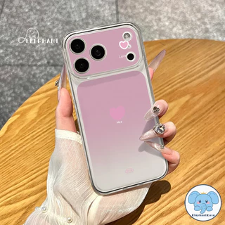 เคสไอโฟน15 11เหมาะสำหรับ IPhone 16 17 15 14 13 12 11 Pro Max 16 14 Air 15 Plus เคสใสไล่สีหัวใจน่ารัก คู่รัก สไตล์ฮิต