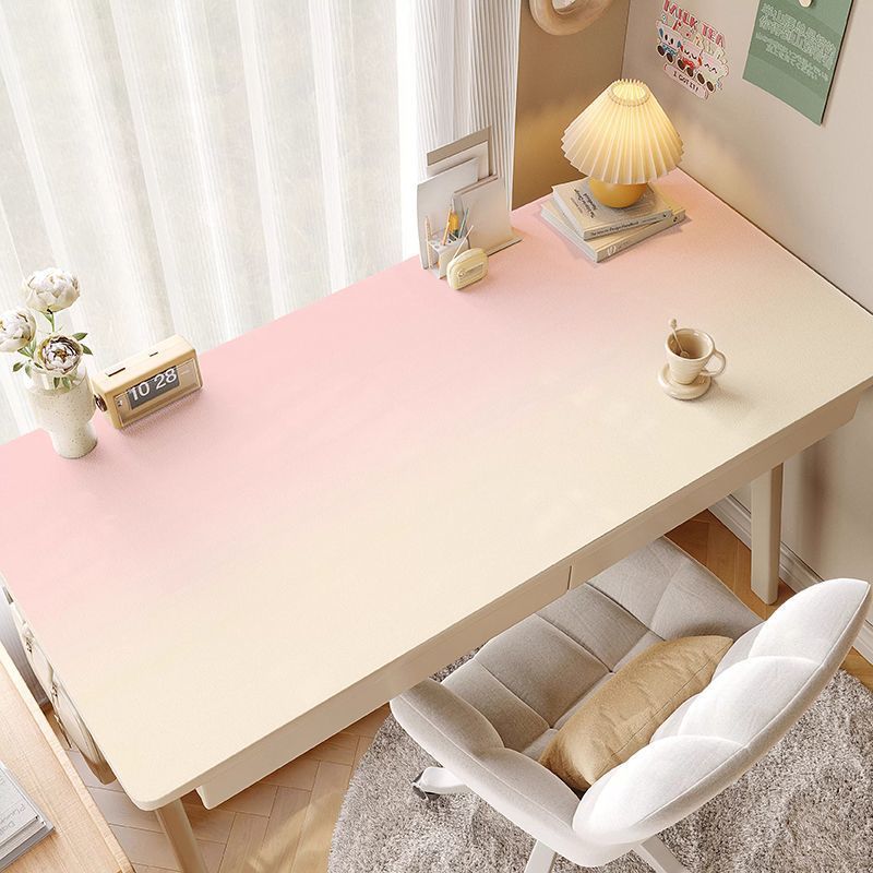 พีชสีชมพูไล่โทนสี PU หนังโต๊ะแผ่นรองเม้าส์ 80*40/60*40 ซม., Minimalist กันน้ํา Non Slip ตาราง Protector Mat