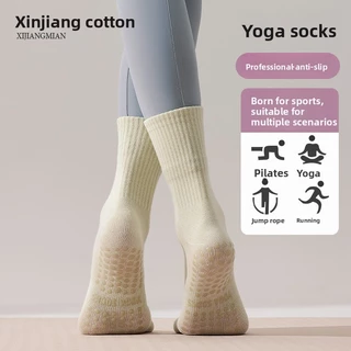ถุงเท้าโยคะผู้หญิง Anti-slip ดูดซับเหงื่อกลางหลอดถุงเท้ากีฬา Four Seasons Universal Fitness ถุงเท้าพิลาทิส All-in