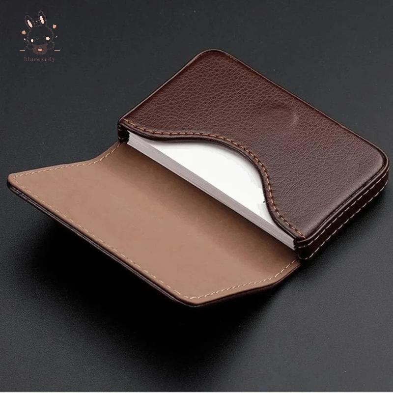 [Bluecandy] Sized Stitching PU Leather Credit Card Holder Visiting Business Card Case Wallet With Magnetic Shut For Men & Women New