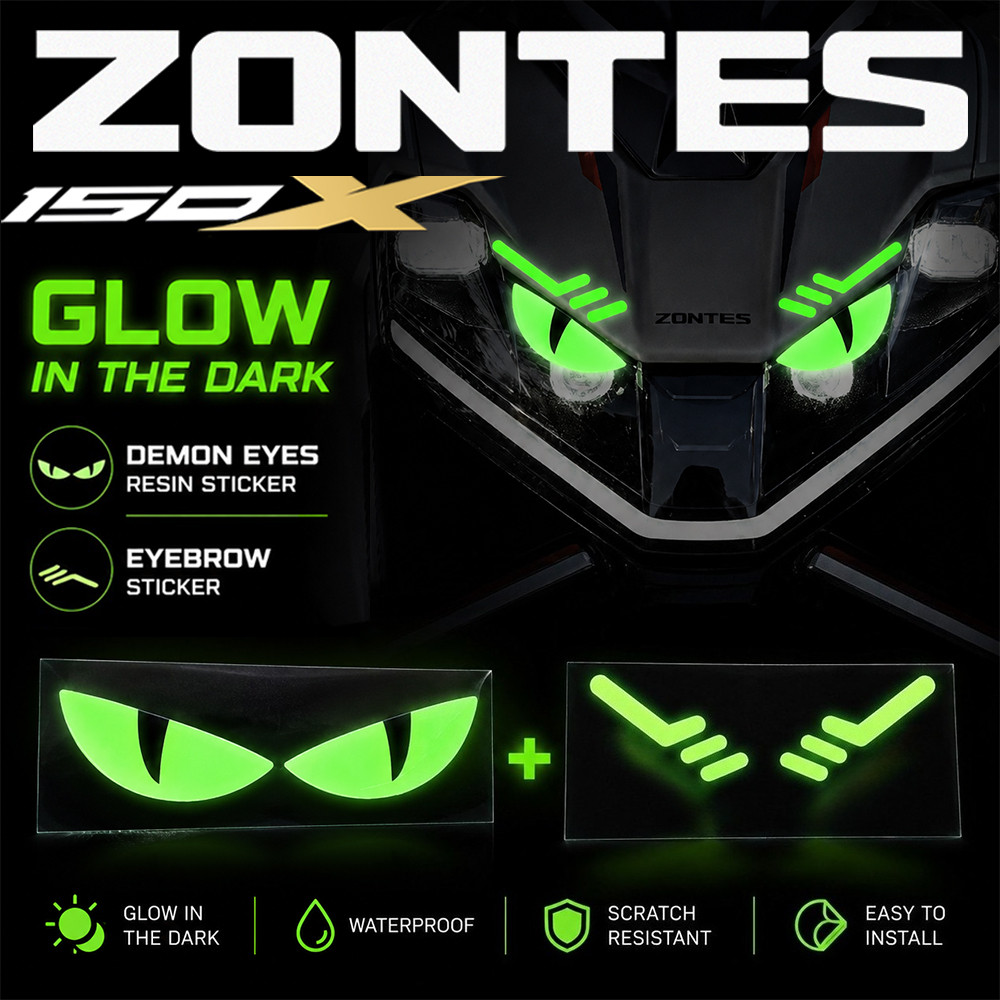 สําหรับ ZONTES 150X 2026 สติกเกอร์การ์ตูน Demon Eyes Emblem ด้านหน้าคิ้วสติกเกอร์สะท้อนแสงกันน้ํา Decorativet Decals อุปกรณ์มอเตอร์ไซค์