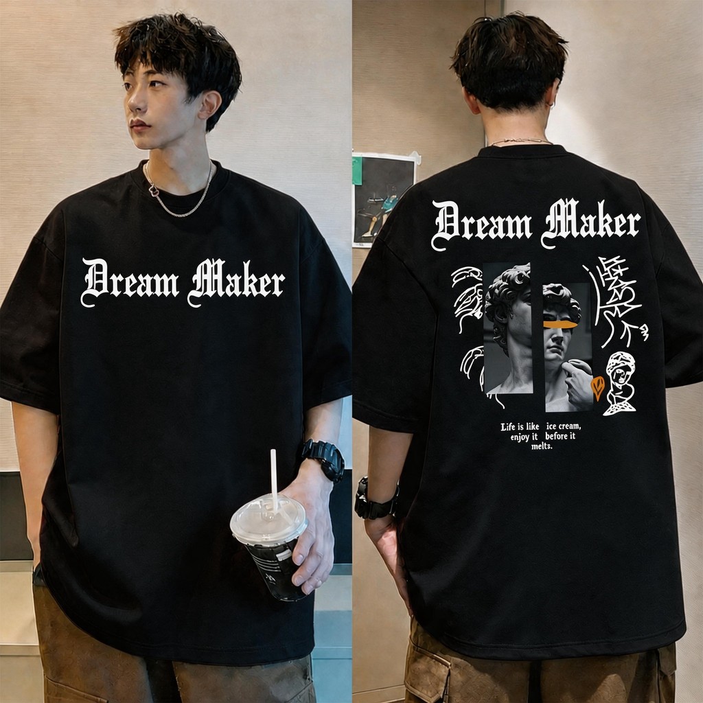 TEE·SHOP🍀เสื้อยืด Oversize ' Gothic Statue ' สไตล์เกาหลี เท่ห์มาก ใส่ได้ทั้งชายหญิง ผ้านุ่มสบายตัวทั้งวัน รองรับ COD