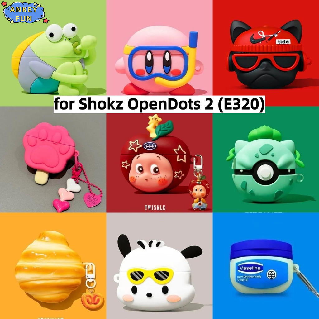 Compatible with Shokz OpenDots 2 (E320) Case Silicone Cute Cartoon Covers for Shokz OpenDots One E310 Wireless Earbuds Protective Shell TWS