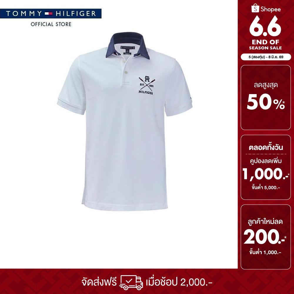 [ลดเพิ่ม 25% โค้ด T3JUNM3R3Y26] [Special Collection]Tommy Hilfiger เสื้อโปโล ผู้ชาย รุ่น XM0XM05644 YCF - สีขาว
