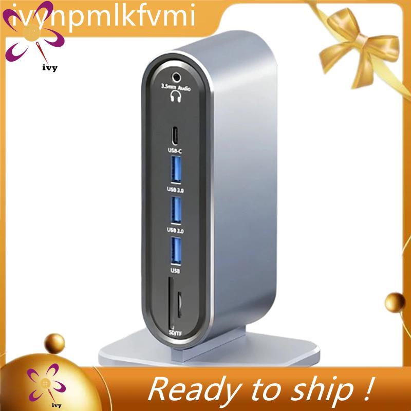 [Ivym] Docking Station Usb C Port Usb 3.0 Docking Station 12 in 1 Hub Extension Converter