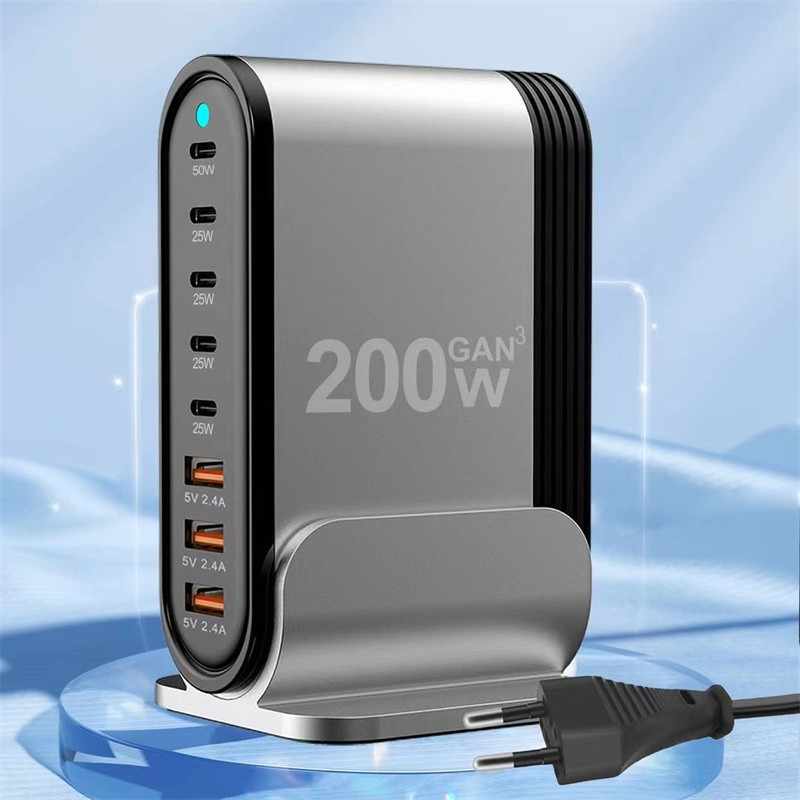 200W Gan Charger Station 5C3A Fast Charging HUB ความปลอดภัย Multi Function Chager Hub Desktop Wall C