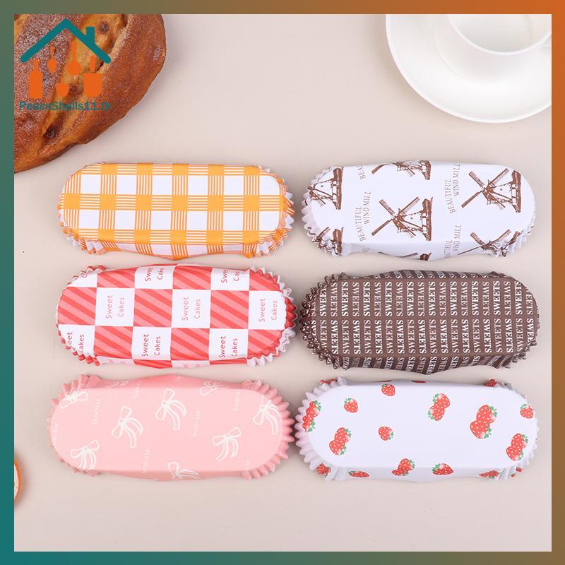 PeaceShells 100 ชิ้นกระดาษ Cupcake Liners Non-Sti ถ้วยอบเรือ Mufin Liners TH
