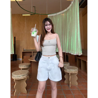 GHAOHES กางเกงขาสั้นยีนส์เอวสูง ยืดหยุ่น ทรงสวยปกปิดต้นขา 4 สี มีไซส์ S ถึง 5XL #6674-6677