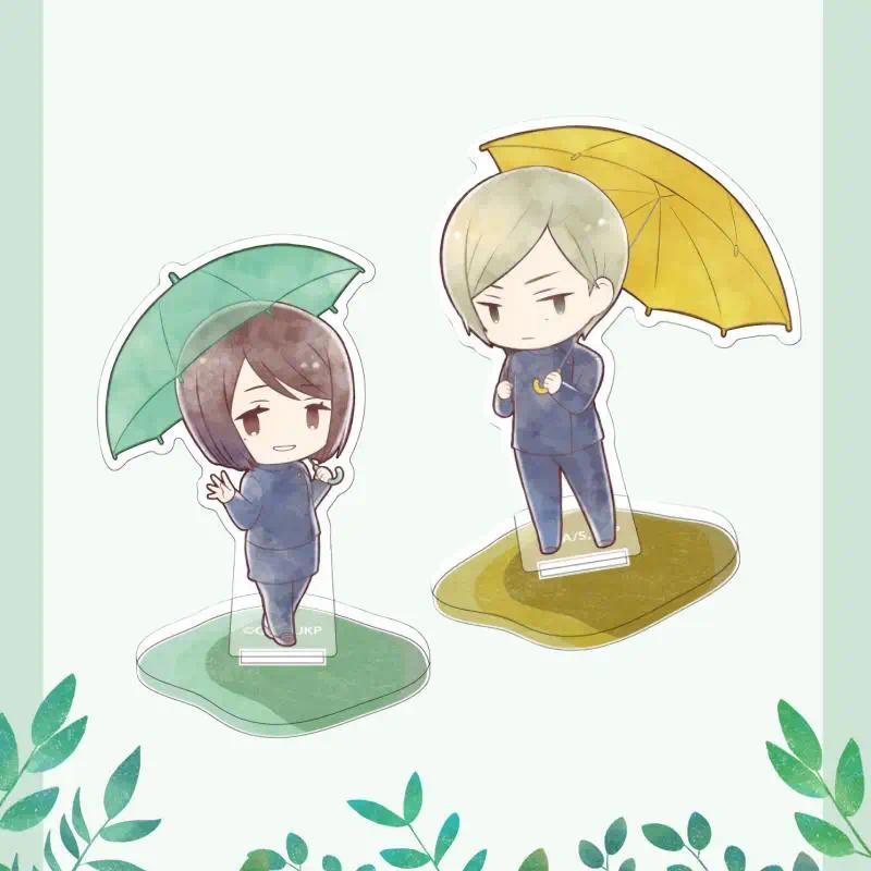 10 ซม.chibi รุ่น Rainy Day ร่ม Standee อะคริลิคสําหรับ Jjk Yuta Miwa Shoko Yaga Naoya สะสมเดสก์ท็อป