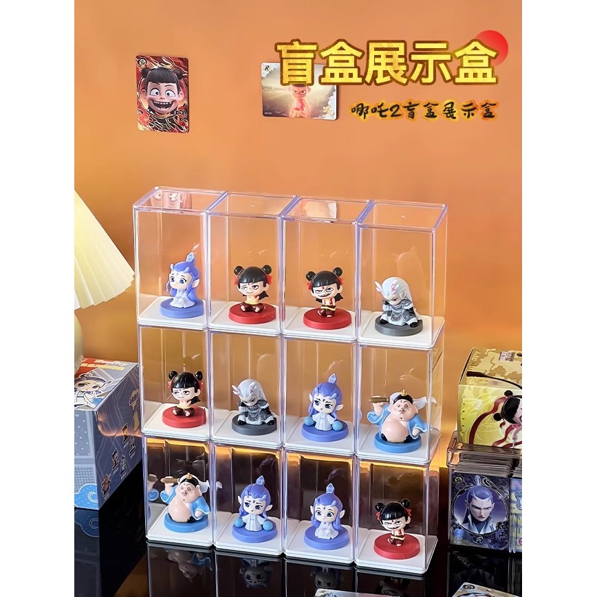 Nezha 2 Mystery Box Display Box Popmart Doll เครื่องประดับเดี่ยวซ้อนเพลง Ao Bing Figure Display Stan