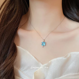 DREJEW 3ชิ้นฝัง พลอยเทียม เลียนแบบตาแมวดอกไม้สร้อยคอต่างหูชุดประณีตสไตล์หวานหรูหราระดับไฮเอนด์อุปกรณ์เสริม