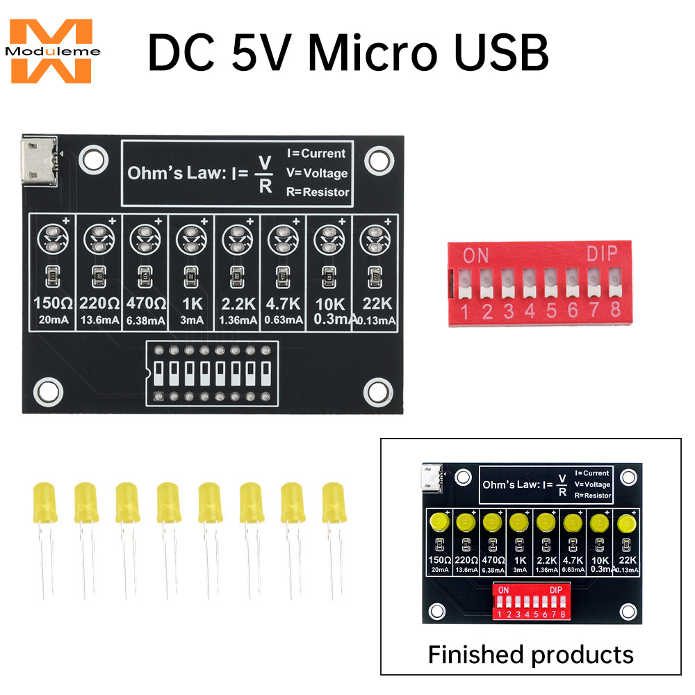 DC9V/DC5V LED Current Test Ohms Law DIY Soldering Practice Kit การสอนอิเล็กทรอนิกส์ Lab การฝึกอบรมปฏ