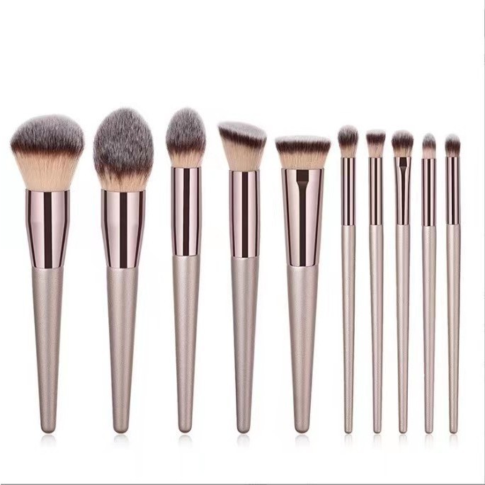 สีแปรงแต่งหน้า นุ่มมาก สวย เซต10ชิ้น แปรงปัดแก้ม แปรงไฮไลท์ แปลงแต่งหน้า