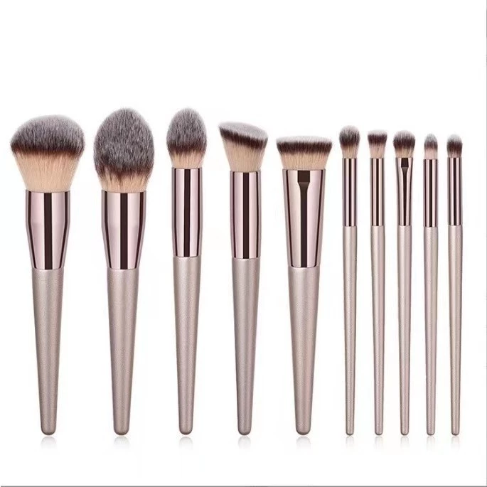 สีแปรงแต่งหน้า นุ่มมาก สวย เซต10ชิ้น แปรงปัดแก้ม แปรงไฮไลท์ แปลงแต่งหน้า