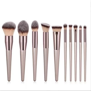 สีแปรงแต่งหน้า นุ่มมาก สวย เซต10ชิ้น แปรงปัดแก้ม แปรงไฮไลท์ แปลงแต่งหน้า