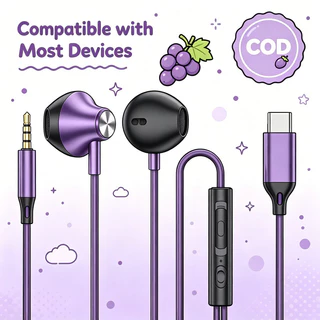 สำหรับ Huawei, Xiaomi, oppo 、vivo、 โทรศัพท์มือถือซัมซุงสายหูฟัง Typec อินเตอร์เฟซในหู 3.5 มม. เกมหลุมกลมลดเสียงรบกวนเพลง