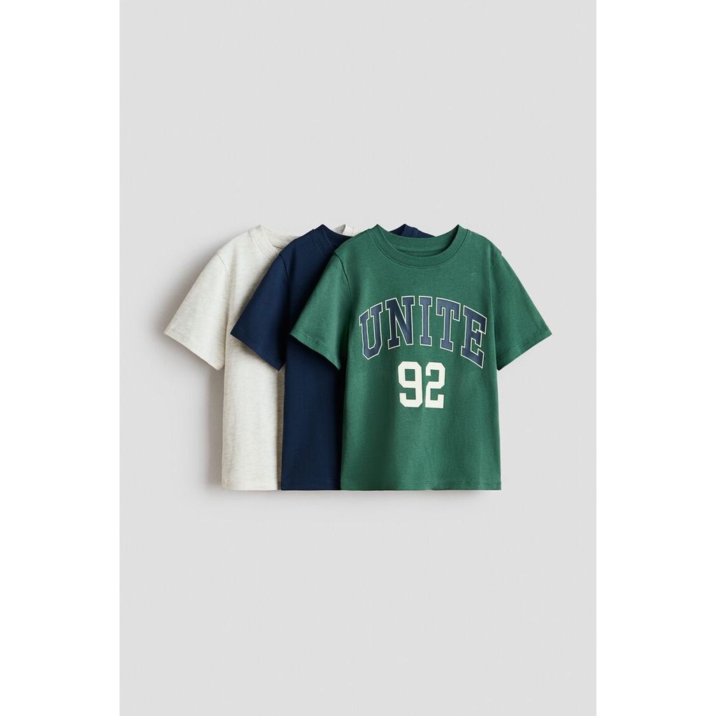 H&M(เอชแอนด์เอ็ม) ชุดเสื้อยืดคอตตอน 3 ชิ้น เด็กชาย 1343240_1