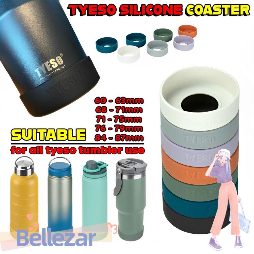 BELLEZAR ที่รองแก้วซิลิโคน 1 ชิ้น, ฝาครอบขวดป้องกันกันลื่น, ถ้วยแก้ว 71-75 มม. ปลอกด้านล่างสากลสําหรับแก้ว Tyeso