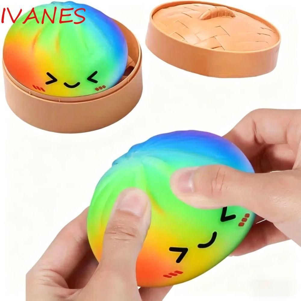 IVANES Squishy Dumpling,ช้า Rebound น่ารัก Soft Dumpling Squishy ของเล่น,ชายหญิงช้า Rising Pinch Rainbow สี Sensory Fidget Ball ของขวัญเด็ก