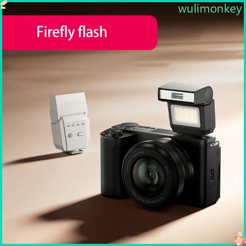 WU Camera Mini 6500K Flash Speedlites พร้อมไฟวิดีโอ Plus แผง LED สําหรับบันทึกวิดีโอ