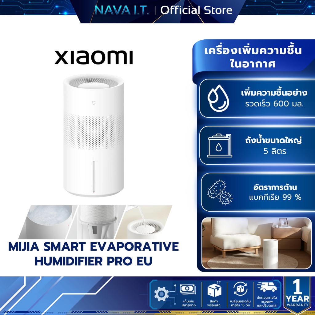 Xiaomi Mijia Smart Evaporative Humidifier Pro พ่นไอน้ำ I การควบคุมความชื้นอัจฉริยะ I เครื่องทำความชื้นอัจฉริยะ