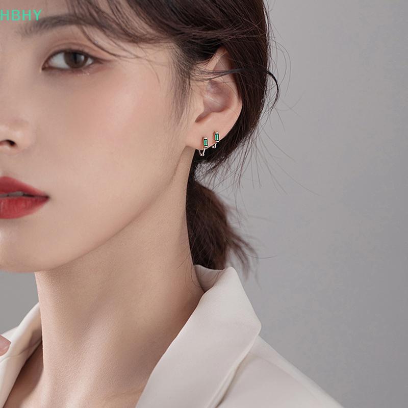 [Kacoom] ต่างหูห่วงสีเขียวมรกตผู้หญิงแฟชั่นต่างหูวงกลมสีสันสดใสสวมใส่ทุกวันเครื่องประดับ TH