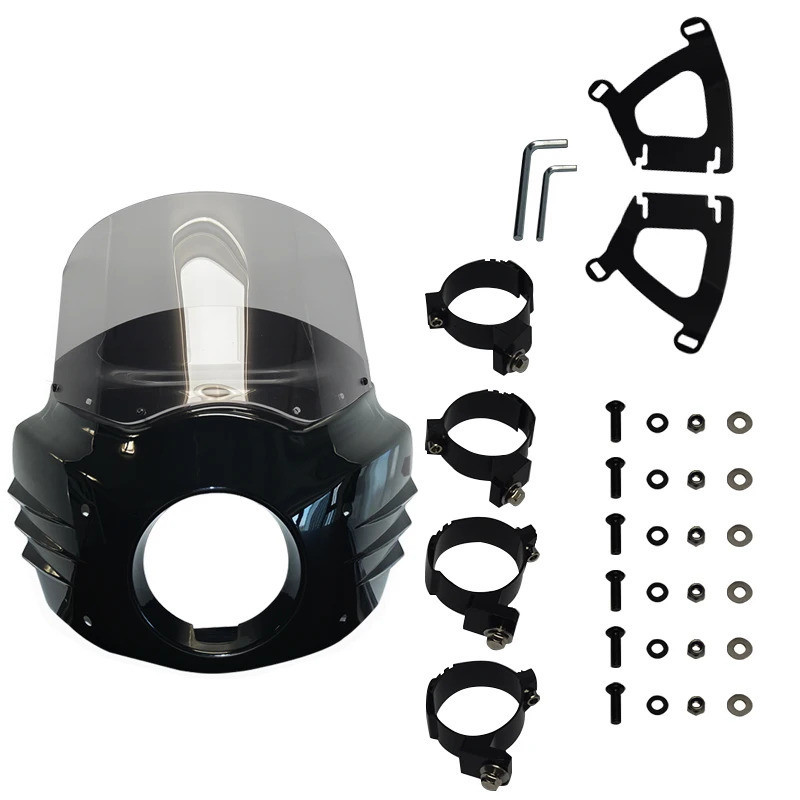 ขายสูง Road Shark CW 11 นิ้ว ABS + กระจกอะคริลิค 62 มม.ที่หนีบส้อมรถจักรยานยนต์ Fairing สําหรับ Low 