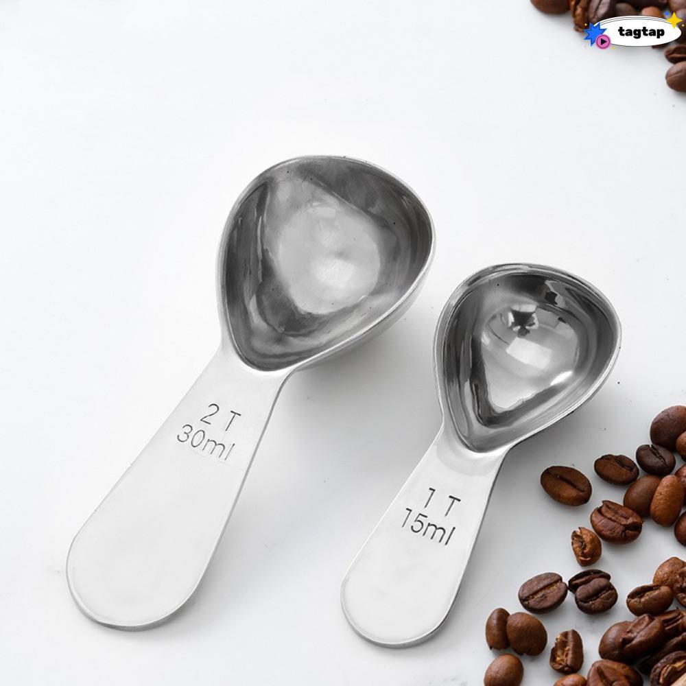INNEWMY ที่ตักกาแฟ, 15/30ml 1 Tbsp หรือ 2 Tbsp Coffee Bean ช้อนตวง, สแตนเลสทนทาน Ergonomic Tablespoo