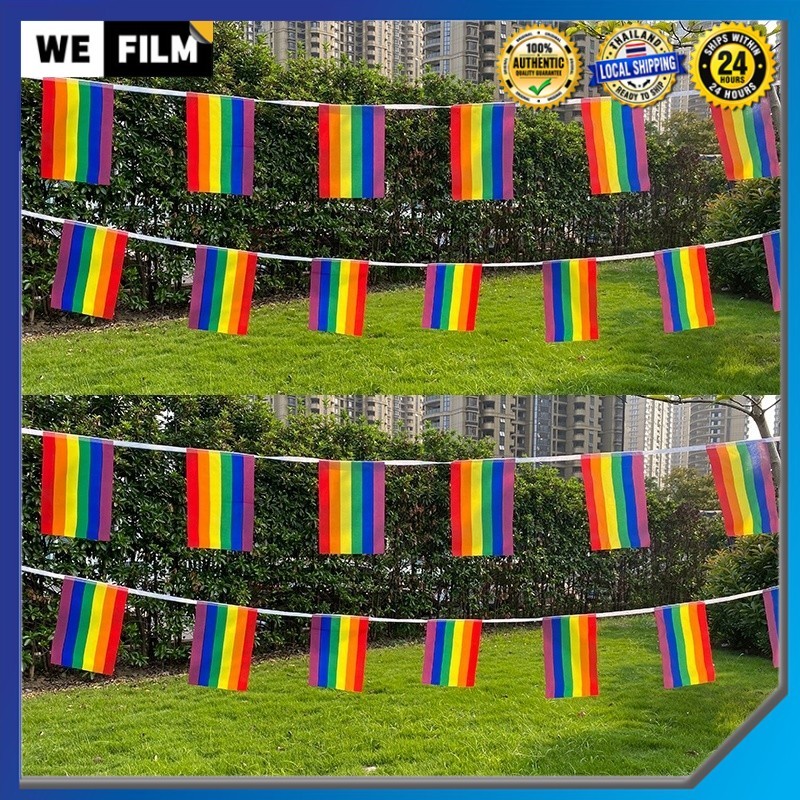 🏳️‍🌈 ธงราว LGBT🏳️‍🌈ธงสายรุ้ง ธงเกย์ ธงทอม ธงรักร่วมเพศ Pride Month ธงสามเหลี่ยม ธง ธงธิว ธงงานวัด ธงราวงานวัด