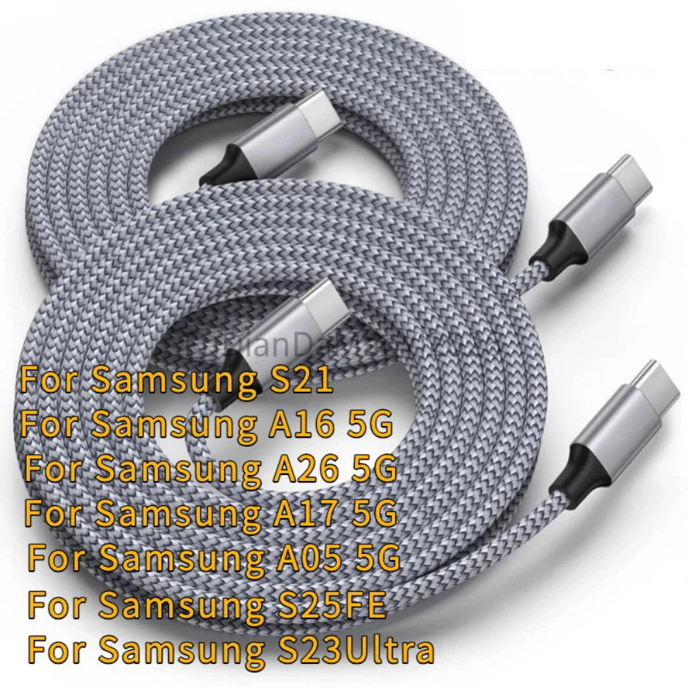 FUDIANDA 3M 5M 8M 60W ประเภท C ถึงประเภท C สาย PD Fast Charger USB C สายชาร์จข้อมูลยาวสําหรับ Samsun