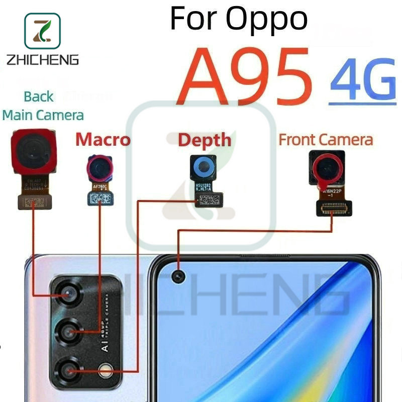 สําหรับ Oppo A95 4G CHP2365 CPH2365 กล้องด้านหลังหลักกล้องด้านหน้ากล้องความลึกกว้างเป็นพิเศษ