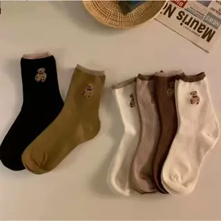 12 คู่แพ็ค ฟรีไซส์ ถุงเท้าหมีข้อกลาง ผ้านุ่ม ใส่สบาย ไม่อับเท้า คละสีแฟชั่น แมทช์ง่าย ใส่ได้ทุกฤดู