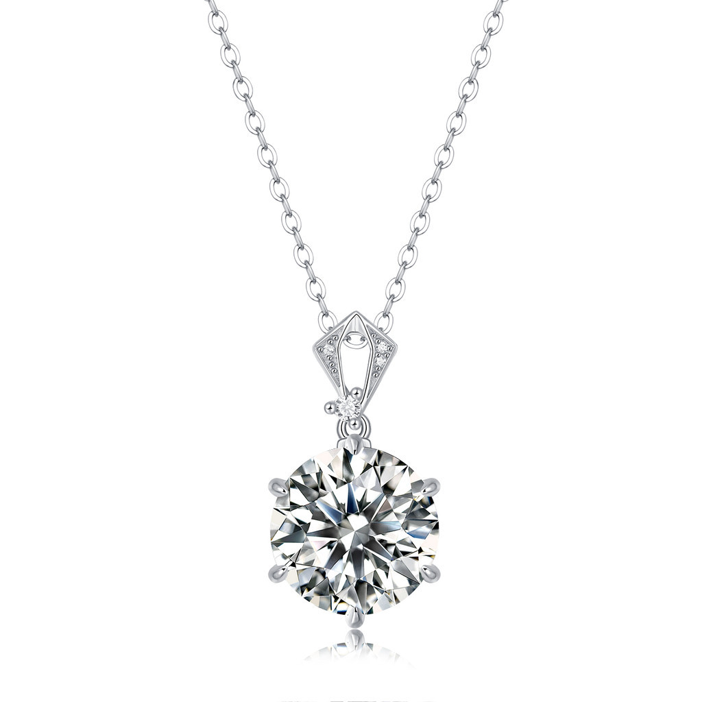 จี้เงินแท้ 925 Moissanite Chain 10CT เครื่องประดับแฟชั่น Moissanite สร้อยคอ