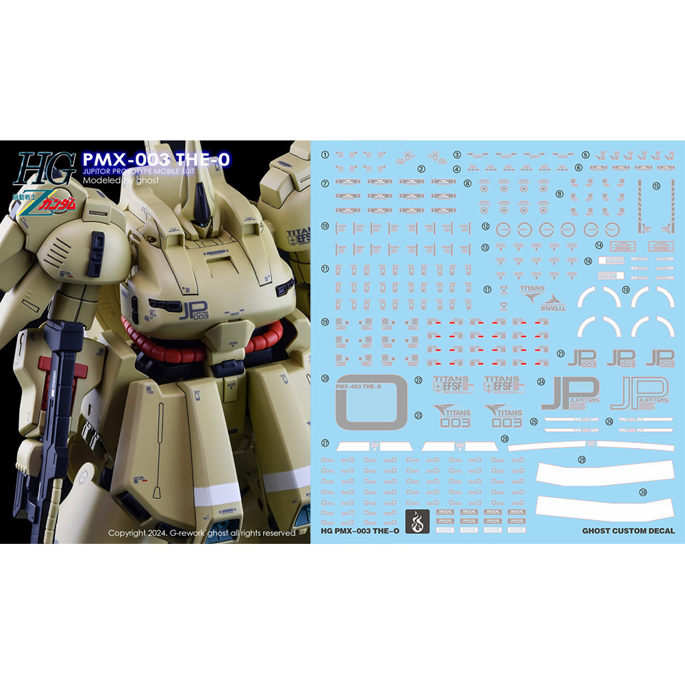 Yan HG 1/144 GHOST Original THE O THE O Z HD สติ๊กเกอร์น้ําเรืองแสง