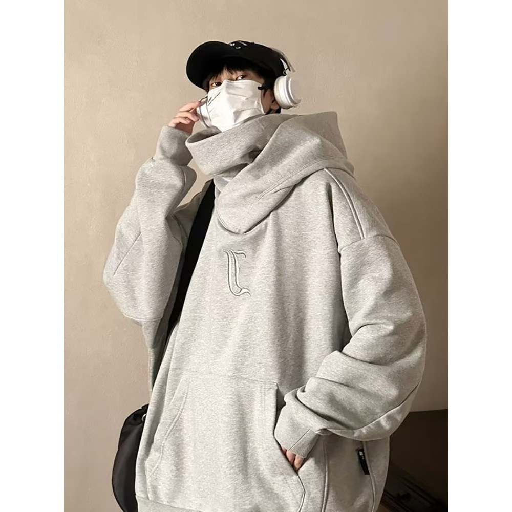 American High Street vibe Heavy Industry Function i-Person Sweatshirt Mens Heavy Street Wear Hoodie 