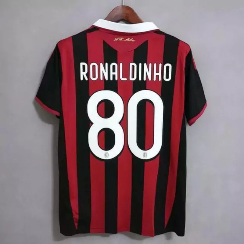 Retro Edition 2009/10 ACMilan เสื้อฟุตบอลและเสื้อเชิ้ตสําหรับ S-2XL