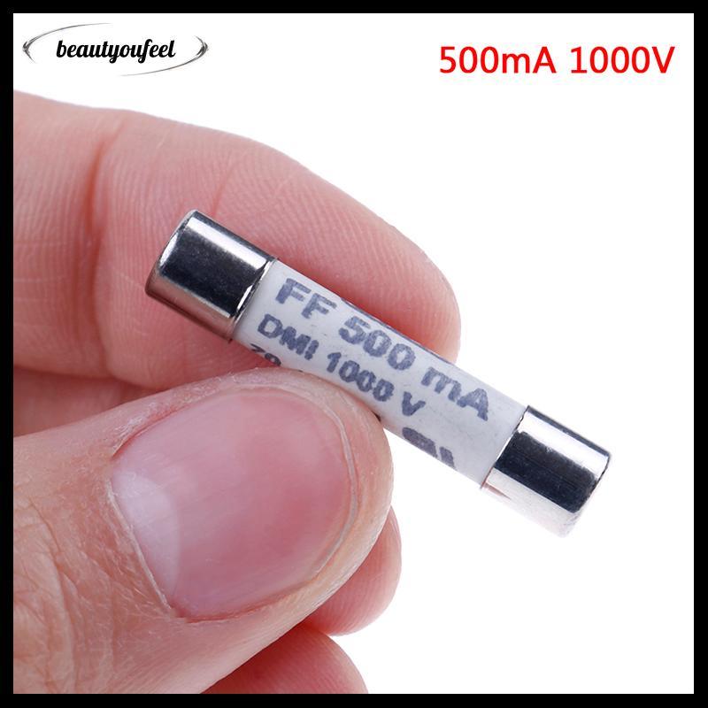 [Beautyoufeel] 1 PC FF 0.5A 500mA 1000V dmi ฟิวส์สําหรับมัลติมิเตอร์ F15B F17B F18B 6.3x32 มม.