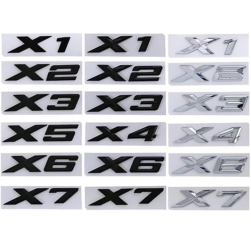 3d Chrome ตัวอักษรสําหรับรถยนต์ BMW X1 E87 F48 E84 X2 F39 X3 F25 E83 G01 X4 F26 G02 X5 E70 E53 F15 G