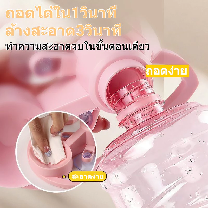 ที่ให้น้ำอัตโนมัติ สินค้าพร้อมส่ง สัตว์เลี้ยงดื่มน้ำชาม รองรับขวดหลายชนิด แผ่นซิลิโคนกันลื่น สะอาดง่าย ถอดง่าย thumbnail 6
