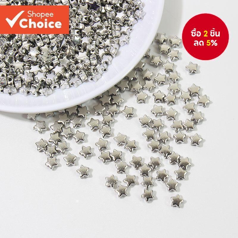 ดาวห้าแฉก ชุบทอง เงิน KC เส้นผ่าศูนย์กลาง 0.6 ซม. สําหรับทําเครื่องประดับ DIY 100 ชิ้น
