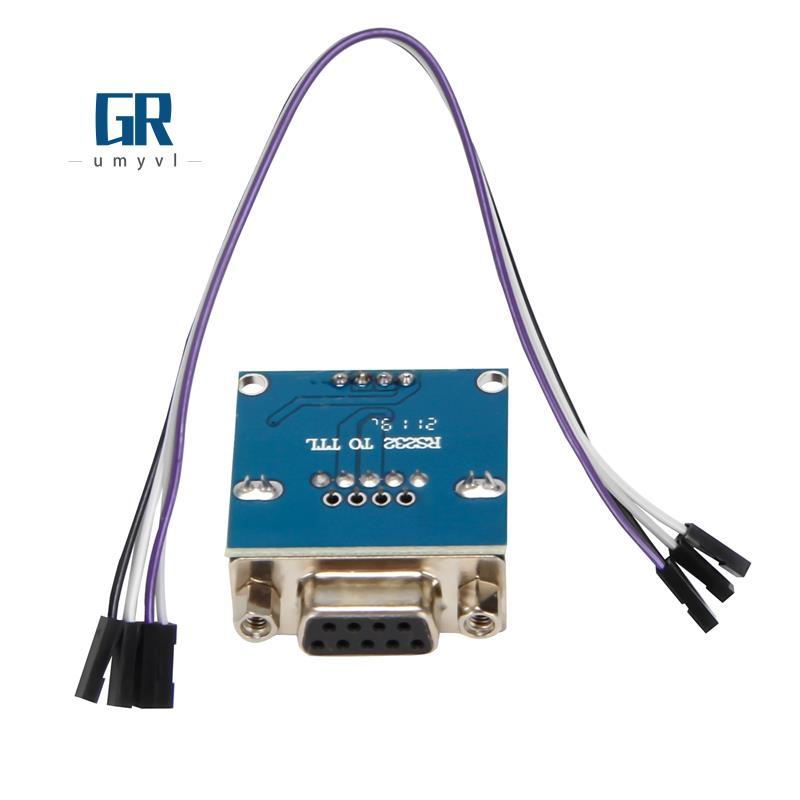 MAX3232 RS232 พอร์ตอนุกรมไปยังโมดูลแปลง TTL DB9 Connector W/ 4 สายกระโดด