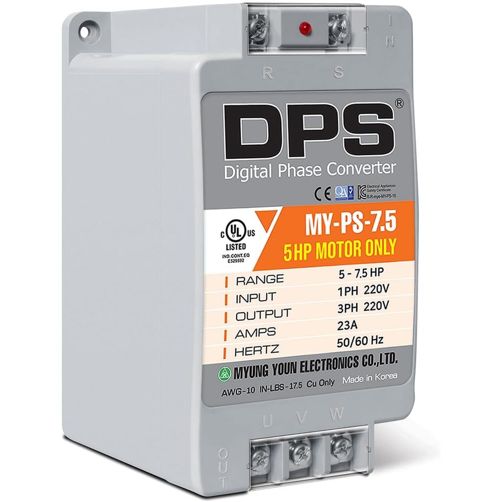 DPS Sinlge Phase to 3 Phase Converter, 7.5HP, 23A, Input/Output 200V - 240V รุ่น My-PS-7.5 ใช้สําหรั