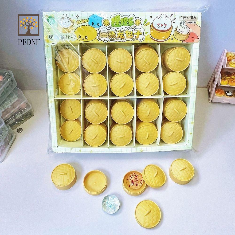 PEDNF Mini Dumplings Squishy,นุ่มน่ารัก Steamer Squishy คริสตัล Bun, Prank ของเล่นหยิก Squeezable อาหารรูปร่าง Fidget Sensory ของเล่นเด็กของขวัญ