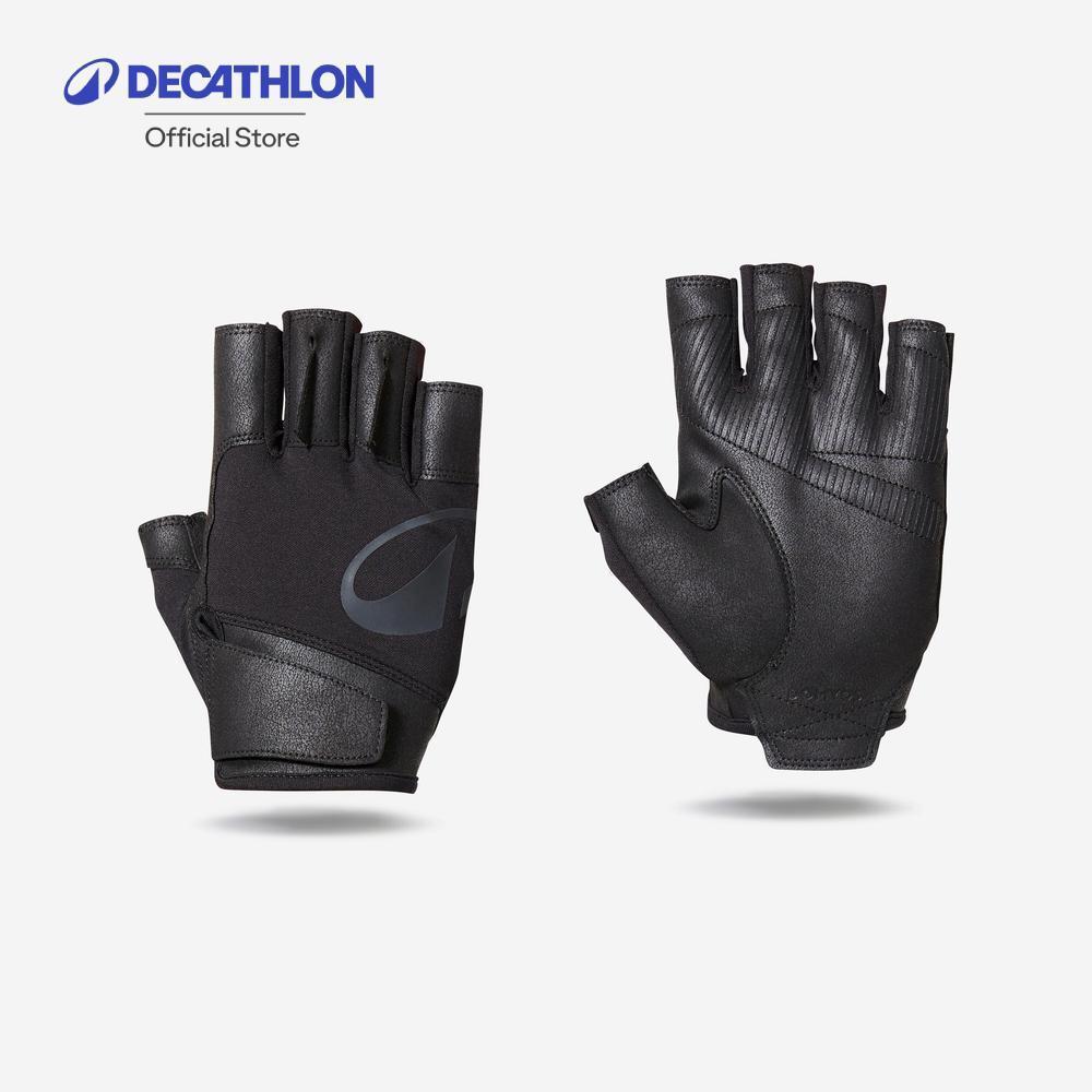 Decathlon Durable Weight Training Gloves ถุงมือเวทเทรนนิ่งแข็งแรงทนทาน - Black