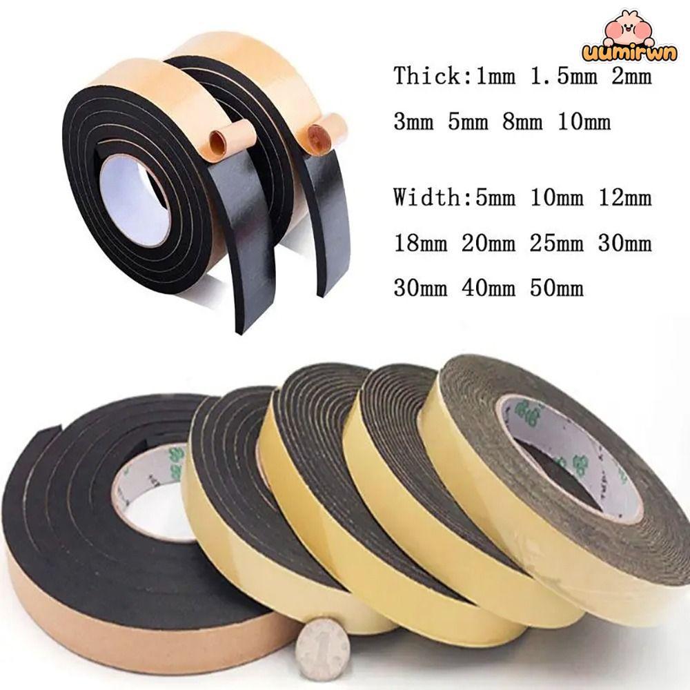 UUMIR 10M โฟมฟองน้ําเทปด้านเดียว Drught Excluder หน้าต่างประตู Weather Stripping