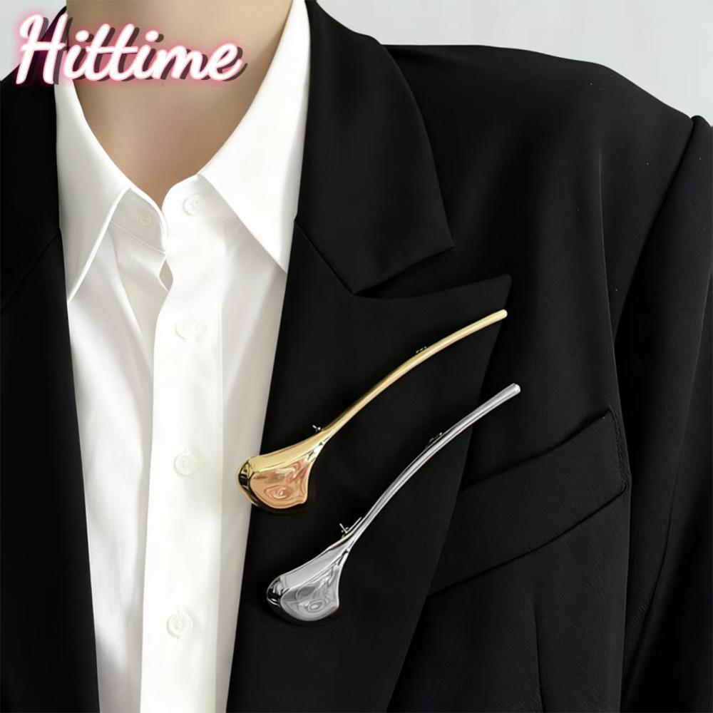 HITTIME Vintage โลหะ Ginkgo Leaf เข็มกลัดสองสี Minimalist Pin สําหรับผู้หญิงสํานักงานเสื้อผ้าอุปกรณ์