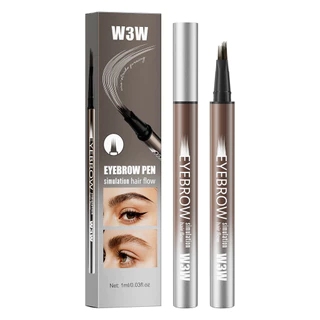 W3W Four-Brush ดินสอเขียนคิ้วหัวเดียวกันน้ําไม่ Multi-Fork Liquid Water ดินสอเขียนคิ้ว