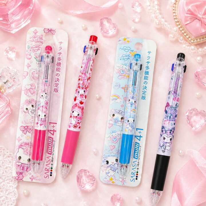 พร้อมส่ง ดินสอ + ปากกา sarasa 4+1 sanrio japan new